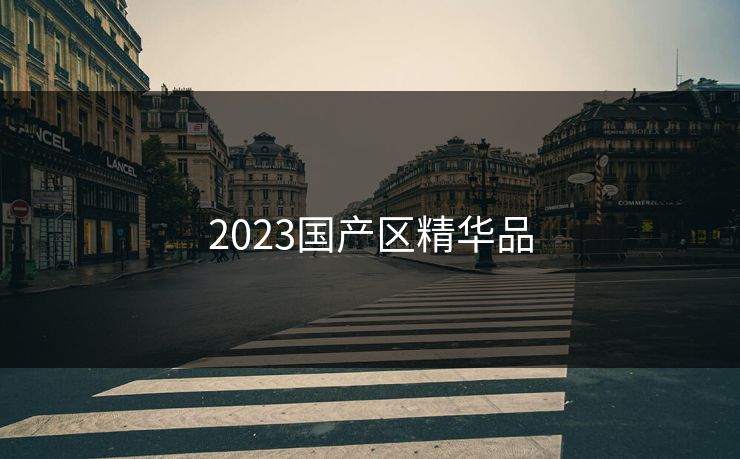 2023国产区精华品